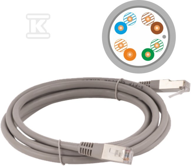 Patchcord F/UTP kat.5e PVC 10,0m šedý - KKF5SZA10.0